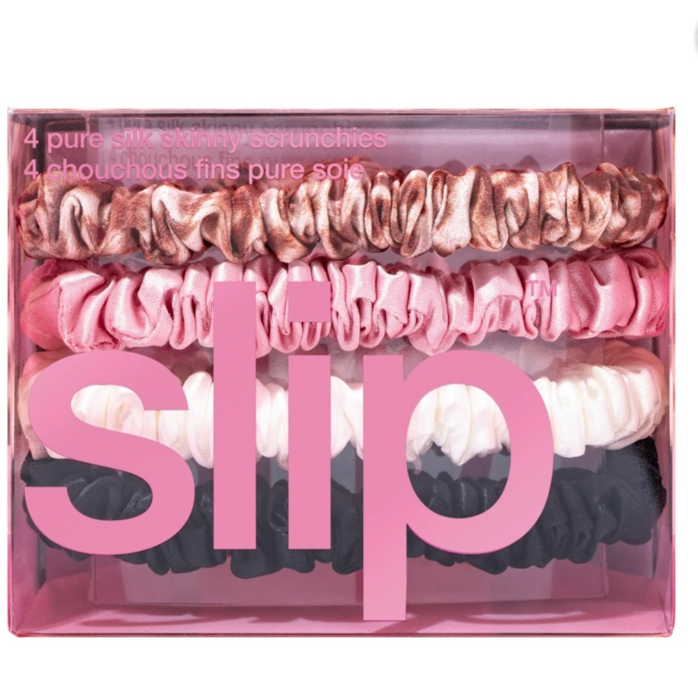 Slip Hair Ties- 4 Silk Skinny Scrunchies
